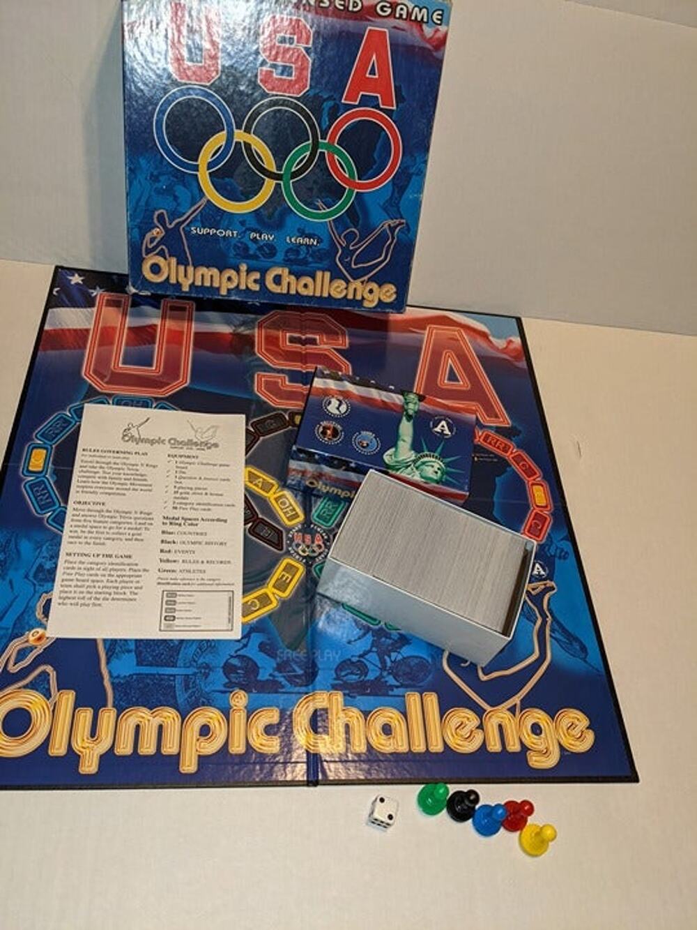 Vintage Altius Games USA Olympic Challenge Trivia Board Game